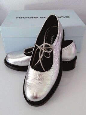 Nicole Saldana - Silver Fabiana Mary Jane - Size 35